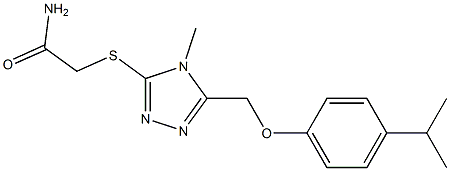 2-[[4-methyl-5-[(4-propan-2-ylphenoxy)methyl]-1,2,4-triazol-3-yl]sulfanyl]acetamide Struktur