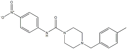 4-[(4-methylphenyl)methyl]-N-(4-nitrophenyl)piperazine-1-carboxamide Struktur