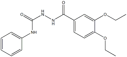 1-[(3,4-diethoxybenzoyl)amino]-3-phenylurea Struktur