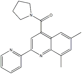 (6,8-dimethyl-2-pyridin-2-ylquinolin-4-yl)-pyrrolidin-1-ylmethanone Struktur