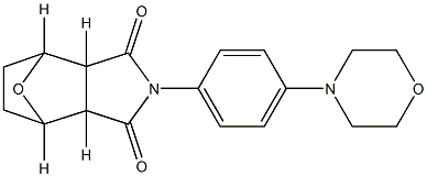 2-(4-morpholin-4-ylphenyl)-3a,4,5,6,7,7a-hexahydro-octahydro-1H-4,7-epoxyisoindole-1,3-dione Struktur