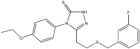 4-(4-ethoxyphenyl)-3-[2-[(3-fluorophenyl)methylsulfanyl]ethyl]-1H-1,2,4-triazole-5-thione Struktur