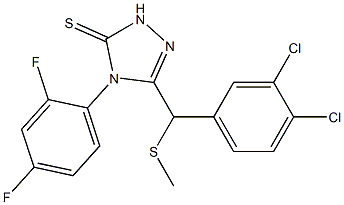 3-[(3,4-dichlorophenyl)methylsulfanylmethyl]-4-(2,4-difluorophenyl)-1H-1,2,4-triazole-5-thione Struktur