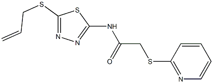 N-(5-prop-2-enylsulfanyl-1,3,4-thiadiazol-2-yl)-2-pyridin-2-ylsulfanylacetamide Struktur