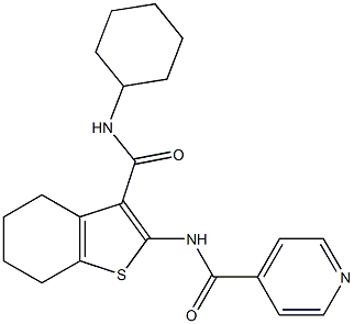 N-[3-(cyclohexylcarbamoyl)-4,5,6,7-tetrahydro-1-benzothiophen-2-yl]pyridine-4-carboxamide Struktur