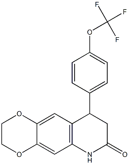 9-[4-(trifluoromethoxy)phenyl]-3,6,8,9-tetrahydro-2H-[1,4]dioxino[2,3-g]quinolin-7-one Struktur