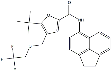 5-tert-butyl-N-(1,2-dihydroacenaphthylen-5-yl)-4-(2,2,2-trifluoroethoxymethyl)furan-2-carboxamide Struktur