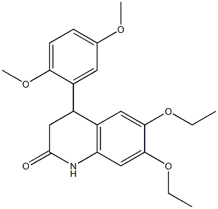 4-(2,5-dimethoxyphenyl)-6,7-diethoxy-3,4-dihydro-1H-quinolin-2-one Struktur