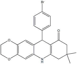 11-(4-bromophenyl)-8,8-dimethyl-2,3,6,7,9,11-hexahydro-[1,4]benzodioxino[6,7-b]quinolin-10-one Struktur