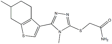 2-[[4-methyl-5-(6-methyl-4,5,6,7-tetrahydro-1-benzothiophen-3-yl)-1,2,4-triazol-3-yl]sulfanyl]acetamide Struktur