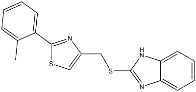 4-(1H-benzimidazol-2-ylsulfanylmethyl)-2-(2-methylphenyl)-1,3-thiazole Struktur