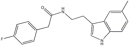 2-(4-fluorophenyl)-N-[2-(5-methyl-1H-indol-3-yl)ethyl]acetamide Struktur