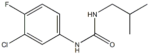 1-(3-chloro-4-fluorophenyl)-3-(2-methylpropyl)urea Struktur