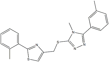 4-[[4-methyl-5-(3-methylphenyl)-1,2,4-triazol-3-yl]sulfanylmethyl]-2-(2-methylphenyl)-1,3-thiazole Struktur