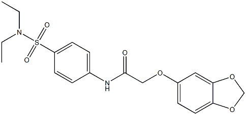 2-(1,3-benzodioxol-5-yloxy)-N-[4-(diethylsulfamoyl)phenyl]acetamide Struktur