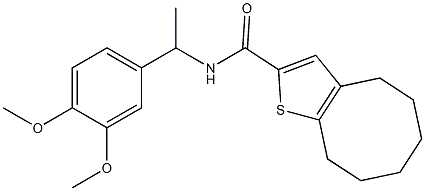 N-[1-(3,4-dimethoxyphenyl)ethyl]-4,5,6,7,8,9-hexahydrocycloocta[b]thiophene-2-carboxamide Struktur