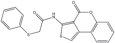 N-(4-oxothieno[3,4-c]chromen-3-yl)-2-phenylsulfanylacetamide Struktur