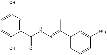 N-[(E)-1-(3-aminophenyl)ethylideneamino]-2,5-dihydroxybenzamide Struktur