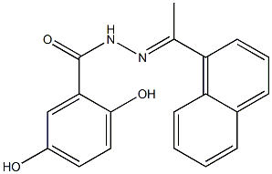 2,5-dihydroxy-N-[(E)-1-naphthalen-1-ylethylideneamino]benzamide Struktur