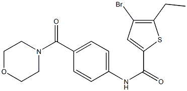 4-bromo-5-ethyl-N-[4-(morpholine-4-carbonyl)phenyl]thiophene-2-carboxamide Struktur