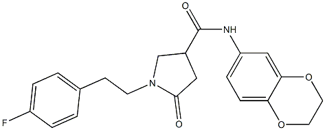 N-(2,3-dihydro-1,4-benzodioxin-6-yl)-1-[2-(4-fluorophenyl)ethyl]-5-oxopyrrolidine-3-carboxamide Struktur