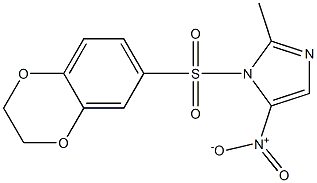 1-(2,3-dihydro-1,4-benzodioxin-6-ylsulfonyl)-2-methyl-5-nitroimidazole Struktur