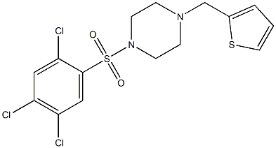 1-(thiophen-2-ylmethyl)-4-(2,4,5-trichlorophenyl)sulfonylpiperazine Struktur