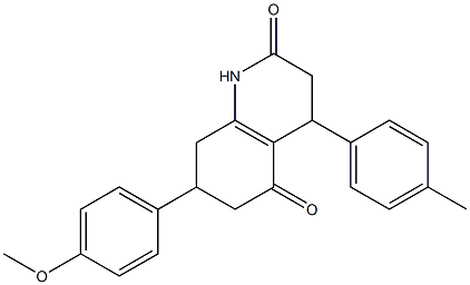 7-(4-methoxyphenyl)-4-(4-methylphenyl)-1,3,4,6,7,8-hexahydroquinoline-2,5-dione Struktur