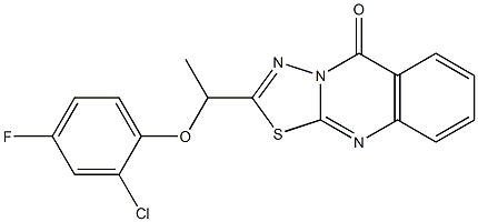 2-[1-(2-chloro-4-fluorophenoxy)ethyl]-[1,3,4]thiadiazolo[2,3-b]quinazolin-5-one Struktur