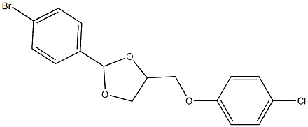 2-(4-bromophenyl)-4-[(4-chlorophenoxy)methyl]-1,3-dioxolane Struktur