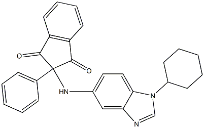 2-[(1-cyclohexylbenzimidazol-5-yl)amino]-2-phenylindene-1,3-dione Struktur