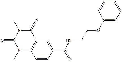 1,3-dimethyl-2,4-dioxo-N-(2-phenoxyethyl)quinazoline-6-carboxamide Struktur