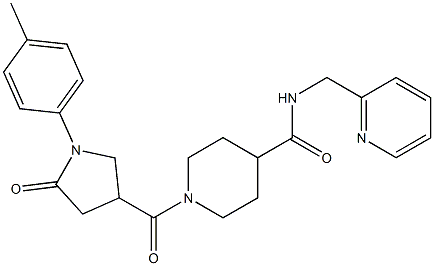 1-[1-(4-methylphenyl)-5-oxopyrrolidine-3-carbonyl]-N-(pyridin-2-ylmethyl)piperidine-4-carboxamide Struktur