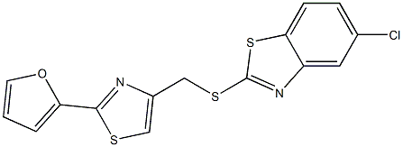 5-chloro-2-[[2-(furan-2-yl)-1,3-thiazol-4-yl]methylsulfanyl]-1,3-benzothiazole Struktur