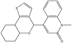 4-(5a,6,7,8,9,9a-hexahydro-4H-thieno[3,2-c]chromen-4-yl)-1-methylquinolin-2-one Struktur