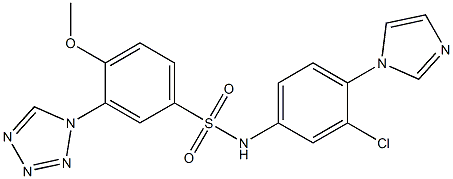 N-(3-chloro-4-imidazol-1-ylphenyl)-4-methoxy-3-(tetrazol-1-yl)benzenesulfonamide Struktur