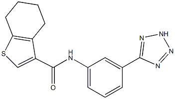 N-[3-(2H-tetrazol-5-yl)phenyl]-4,5,6,7-tetrahydro-1-benzothiophene-3-carboxamide Struktur