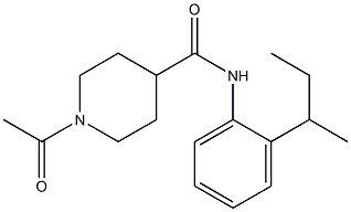 1-acetyl-N-(2-butan-2-ylphenyl)piperidine-4-carboxamide Struktur