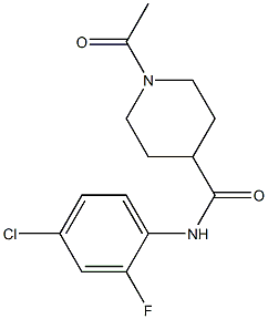 1-acetyl-N-(4-chloro-2-fluorophenyl)piperidine-4-carboxamide Struktur