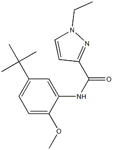 N-(5-tert-butyl-2-methoxyphenyl)-1-ethylpyrazole-3-carboxamide Struktur