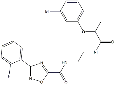 N-[2-[2-(3-bromophenoxy)propanoylamino]ethyl]-3-(2-fluorophenyl)-1,2,4-oxadiazole-5-carboxamide Struktur