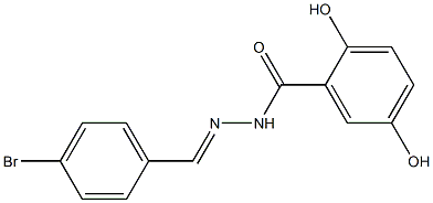 N-[(E)-(4-bromophenyl)methylideneamino]-2,5-dihydroxybenzamide Struktur