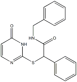 N-benzyl-2-[(6-oxo-1H-pyrimidin-2-yl)sulfanyl]-2-phenylacetamide Struktur