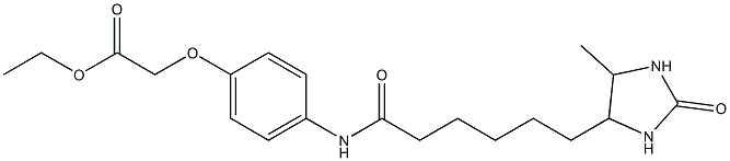 ethyl 2-[4-[6-(5-methyl-2-oxoimidazolidin-4-yl)hexanoylamino]phenoxy]acetate Structure