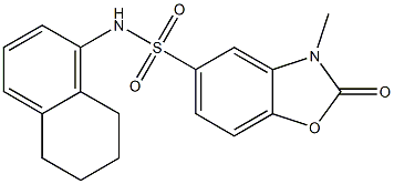 3-methyl-2-oxo-N-(5,6,7,8-tetrahydronaphthalen-1-yl)-1,3-benzoxazole-5-sulfonamide Struktur