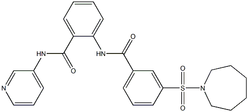 2-[[3-(azepan-1-ylsulfonyl)benzoyl]amino]-N-pyridin-3-ylbenzamide Struktur