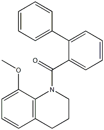 (8-methoxy-3,4-dihydro-2H-quinolin-1-yl)-(2-phenylphenyl)methanone Struktur