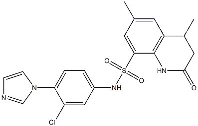 N-(3-chloro-4-imidazol-1-ylphenyl)-4,6-dimethyl-2-oxo-3,4-dihydro-1H-quinoline-8-sulfonamide Struktur