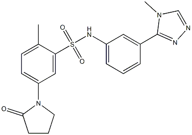 2-methyl-N-[3-(4-methyl-1,2,4-triazol-3-yl)phenyl]-5-(2-oxopyrrolidin-1-yl)benzenesulfonamide Struktur