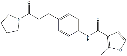 2-methyl-N-[4-(3-oxo-3-pyrrolidin-1-ylpropyl)phenyl]furan-3-carboxamide Struktur